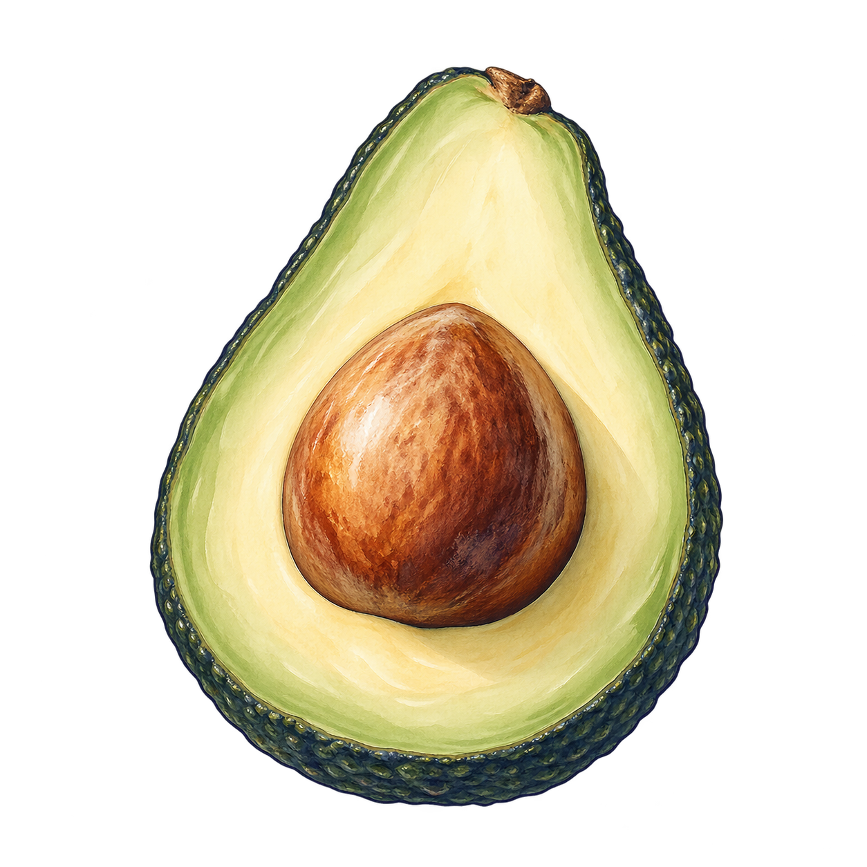 Illustrated avocado representing healthy fats
