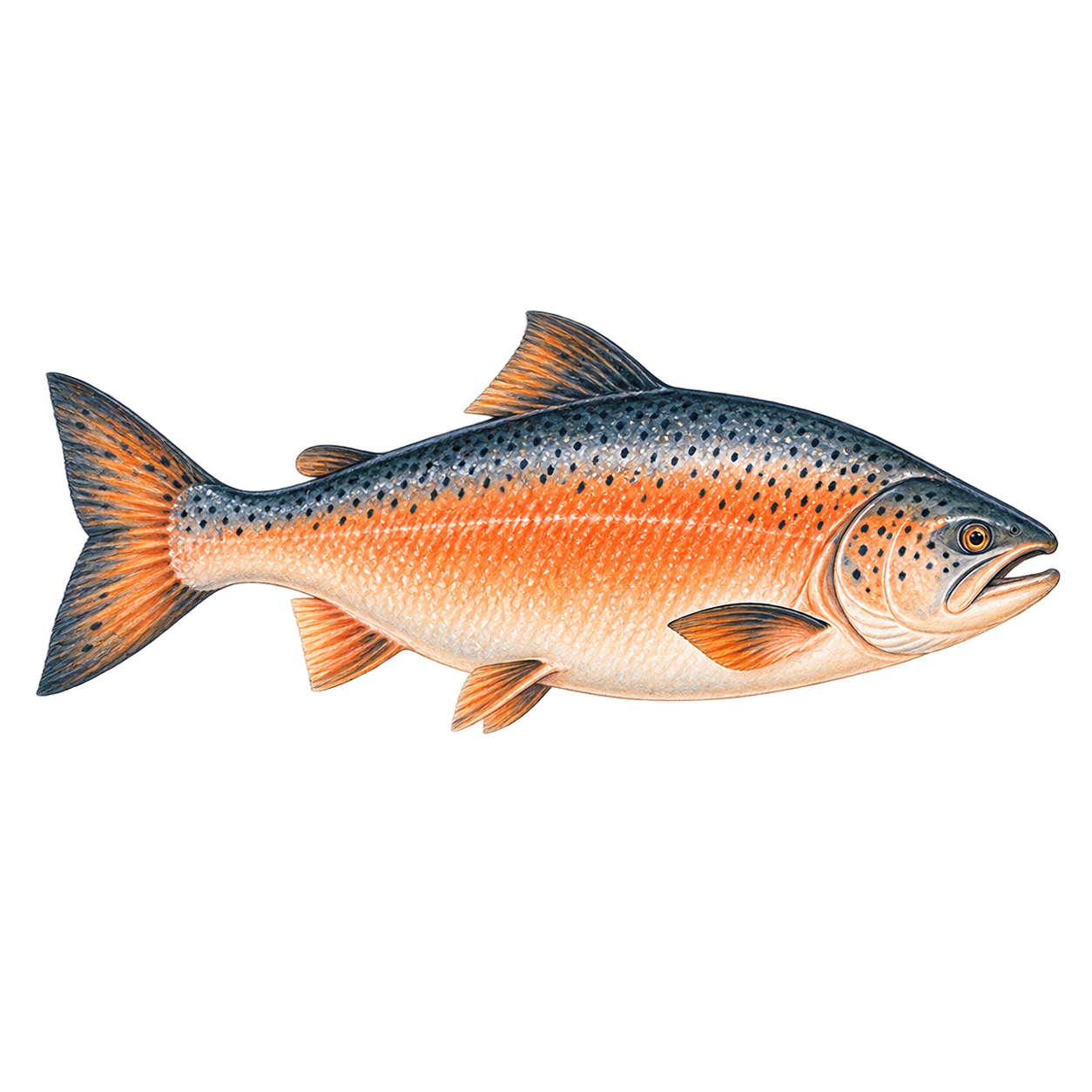 Illustrated salmon representing protein